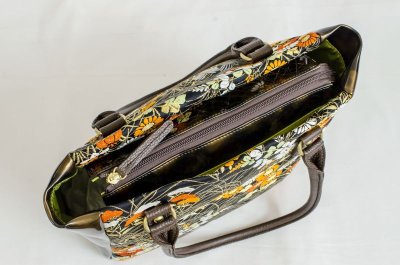 Photo2: 【K4434-BLKF-L12B】Handbag made of Japanese traditional OBI