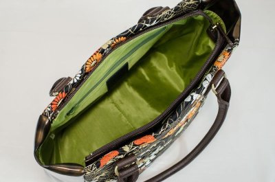 Photo1: 【K4434-BLKF-L12A】Handbag made of Japanese traditional OBI