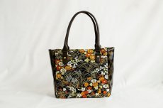 Photo1: 【K4434-BLKF-L12B】Handbag made of Japanese traditional OBI (1)