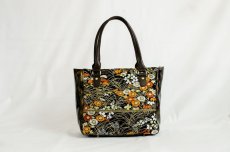 Photo3: 【K4434-BLKF-L12B】Handbag made of Japanese traditional OBI (3)