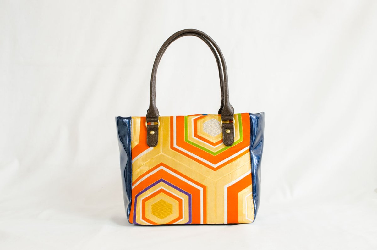 Photo2: 【K4434-ORGT-L12C】Handbag made of Japanese traditional OBI (2)