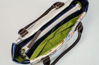 Photo2: 【K4434-SILV-L12C】Handbag made of Japanese traditional OBI