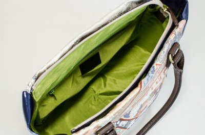 Photo1: 【K4434-SILV-L12A】Handbag made of Japanese traditional OBI