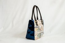 Photo2: 【K4434-SILV-L12B】Handbag made of Japanese traditional OBI (2)