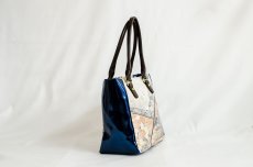 Photo4: 【K4434-SILV-L12B】Handbag made of Japanese traditional OBI (4)