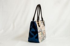 Photo2: 【K4434-SILV-L12D】Handbag made of Japanese traditional OBI (2)