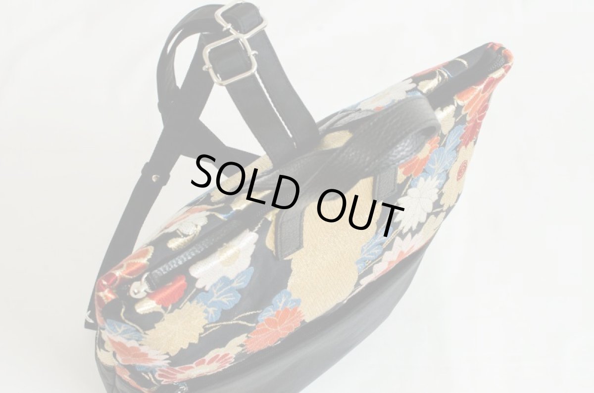 Photo5: 【K4942-BLKG-L12B】Backpack made of Japanese traditional OBI (5)