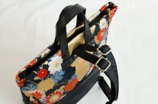 Photo6: 【K4942-BLKW-L12C】Backpack made of Japanese traditional OBI (6)