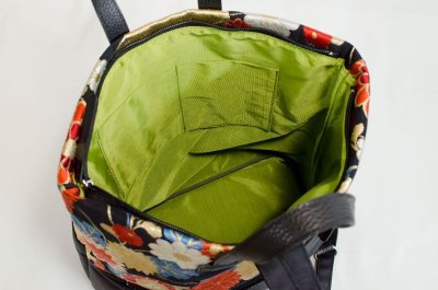 Photo1: 【K4942-BLKG-L12A】Backpack made of Japanese traditional OBI