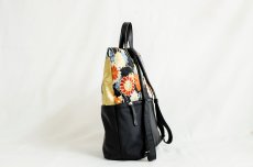 Photo2: 【K4942-BLKG-L12C】Backpack made of Japanese traditional OBI (2)
