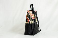 Photo2: 【K4942-BLKT-L12A】Backpack made of Japanese traditional OBI (2)