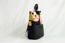 Photo4: 【K4942-BLKW-L12C】Backpack made of Japanese traditional OBI (4)