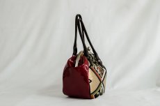 Photo4: 【K9200-BLKZ-L12C】Metal clasp hand bag made of Japanese traditional OBI (4)