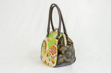 Photo2: 【K9200-GRNH-L12D】Metal clasp hand bag made of Japanese traditional OBI (2)