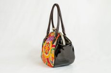 Photo4: 【K9200-ORGP-L12A】Metal clasp hand bag made of Japanese traditional OBI (4)