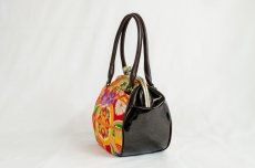 Photo2: 【K9200-ORGP-L12B】Metal clasp hand bag made of Japanese traditional OBI (2)