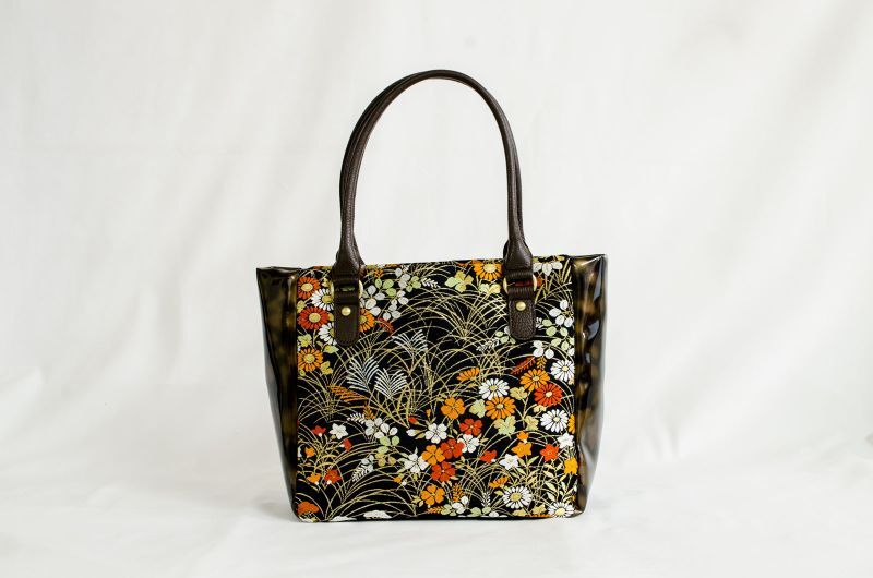 【K4434-BLKF-L12A】Handbag made of Japanese traditional OBI