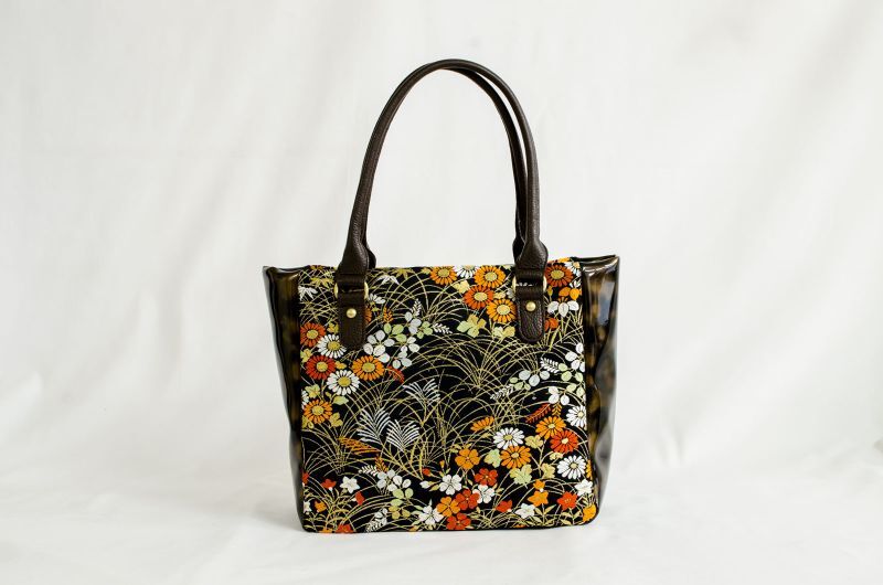 【K4434-BLKF-L12B】Handbag made of Japanese traditional OBI