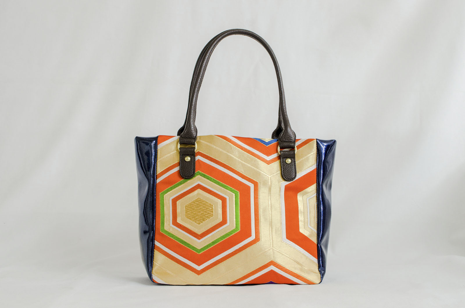 【K4434-ORGT-L12A】Handbag made of Japanese traditional OBI