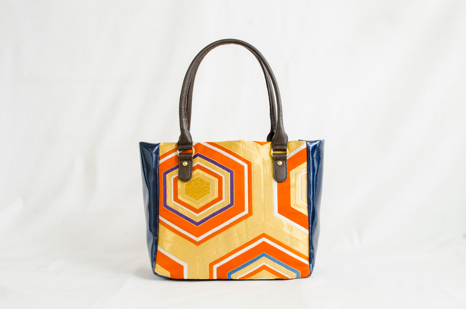 【K4434-ORGT-L12B】Handbag made of Japanese traditional OBI