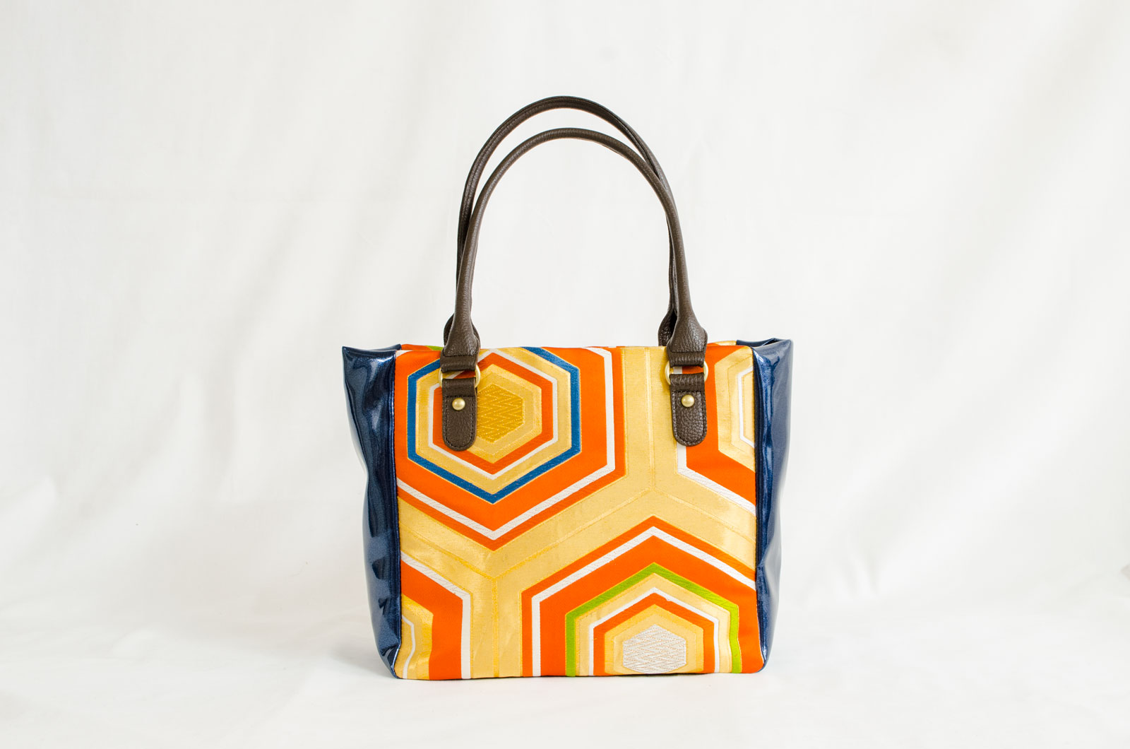 【K4434-ORGT-L12C】Handbag made of Japanese traditional OBI